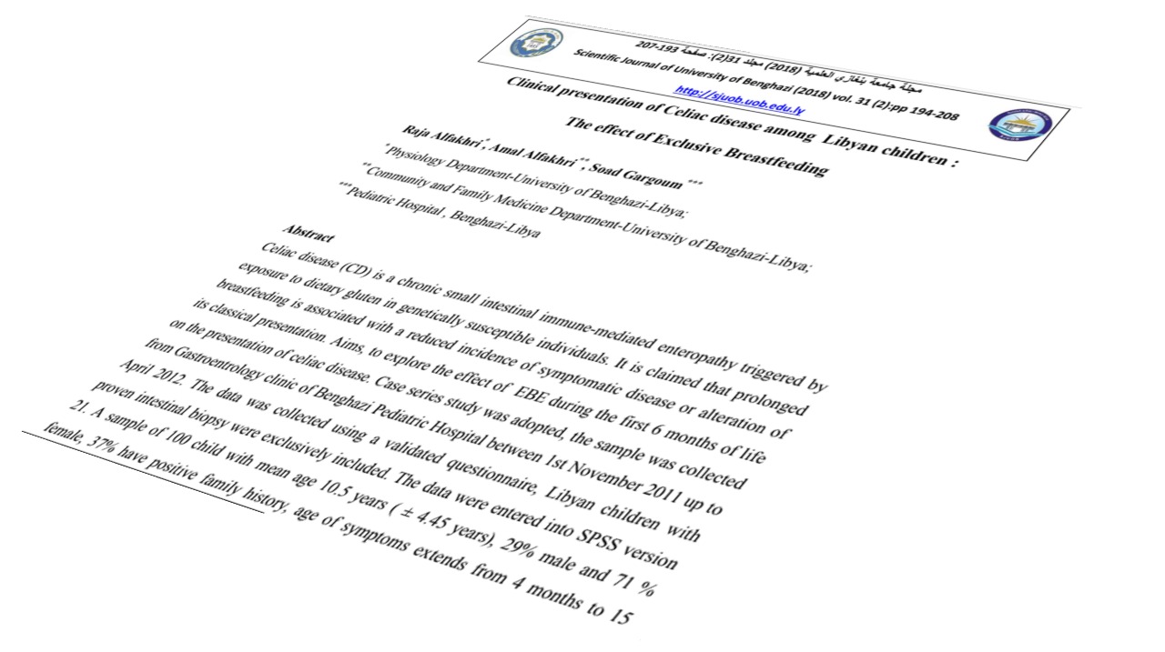 Clinical presentation of Celiac disease among  Libyan children : The effect of Exclusive Breastfeeding