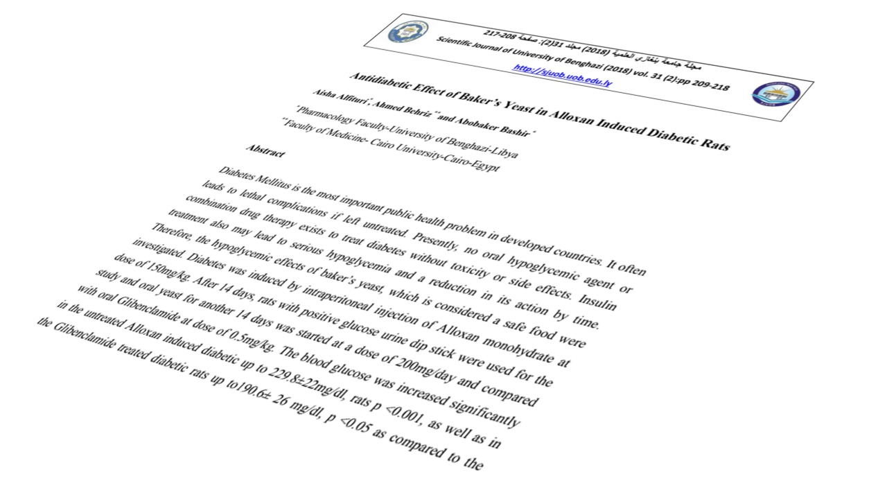 Antidiabetic Effect of Baker’s Yeast in Alloxan Induced Diabetic Rats